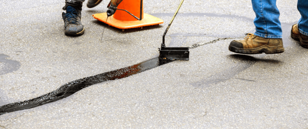 Calvac Paving in San Jose crack sealing work