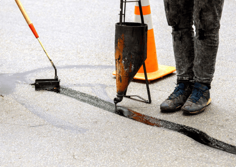 Calvac Paving in San Jose crack sealing work