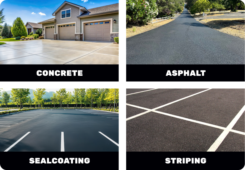 Asphalt concrete sealcoating & striping